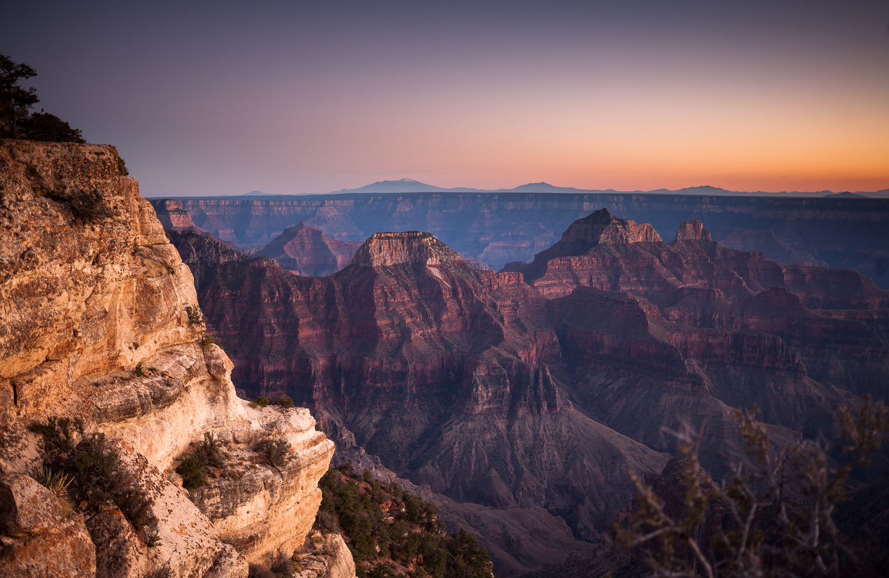 Colorful Sunset from Grand Canyon North Rim