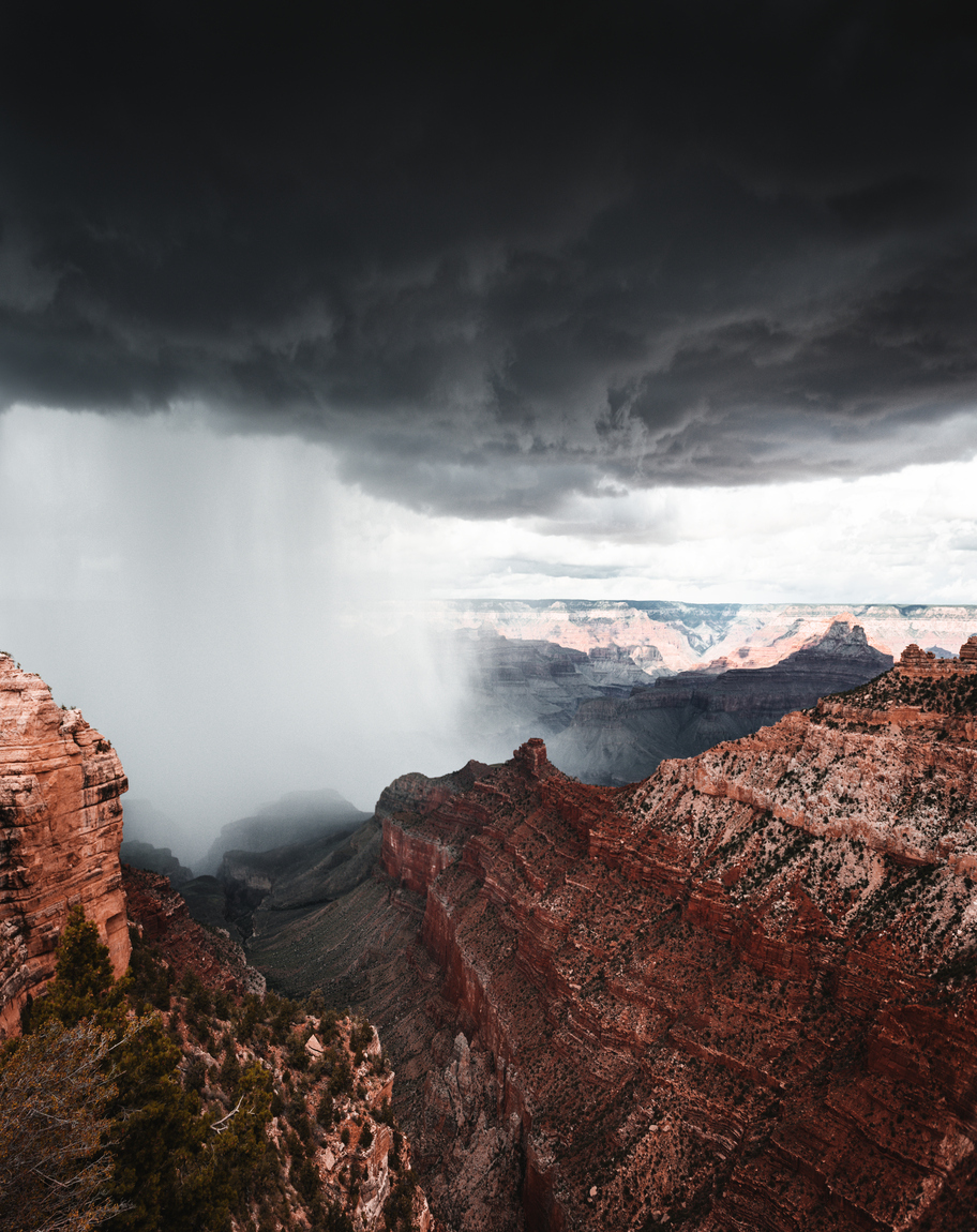 storm at the grand canyon national park view