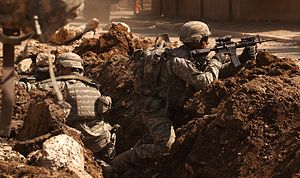 تصویری از سربازان ارتش ایالات متحده آمریکا در عراق.